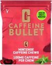 Caffeine Bullet 4 Mint Caffeine Candies = 400 mg Caffeine Kick, gels plus rapides que l'énergie et cyclisme Chews pour un sport d'endurance à mi-course et un boost énergétique caféiné