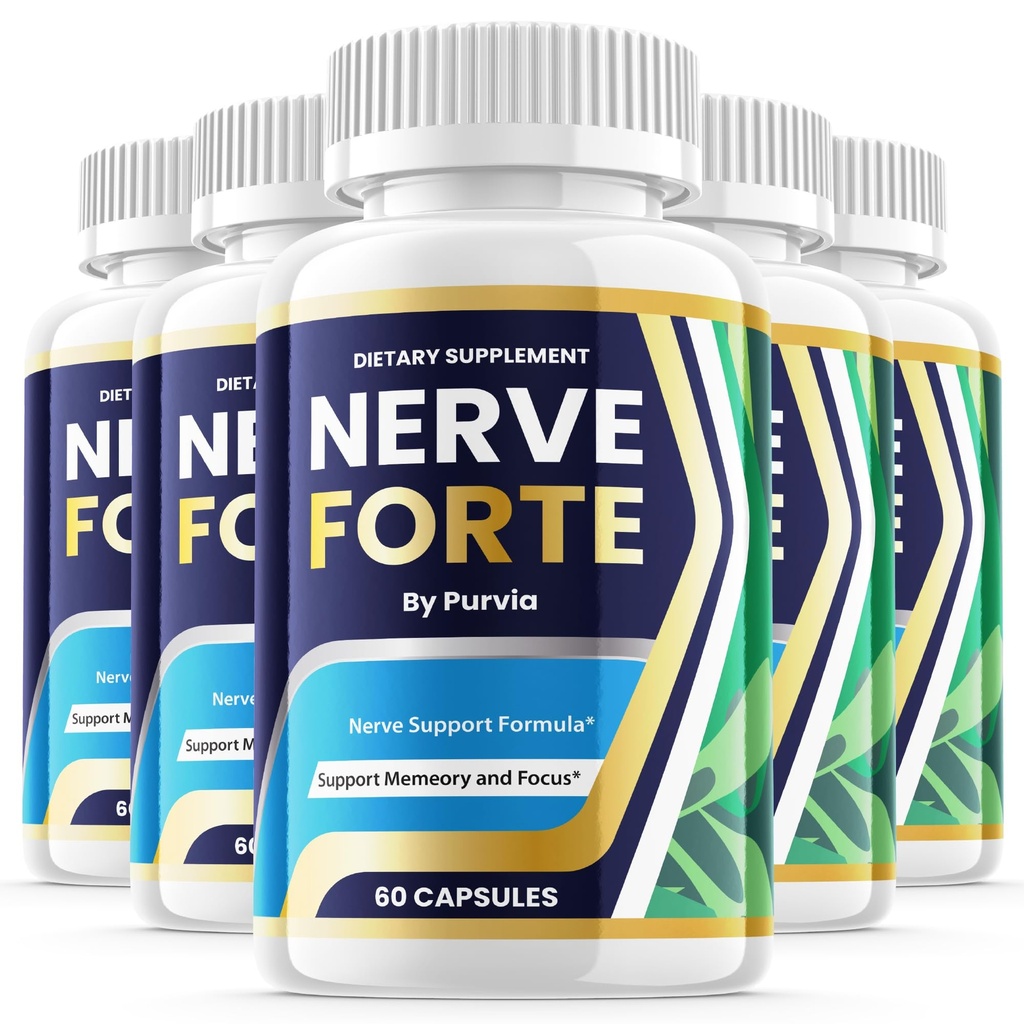 (5 Pack) Nerve Forte Pills, Nerve Forte Capsules Formule de force avancée pour le soutien général du bien-être, Nerve Forte Reviews, Nerveforte Maximum Performance Vitamin Supplement Support (300 Capsules)