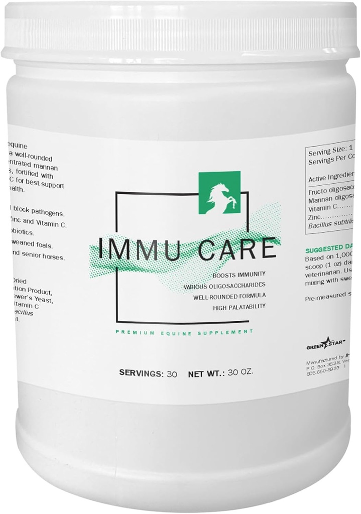 Green Star, Immu CareTM, supplément en poudre équidé, additif alimentaire, 2 Lb