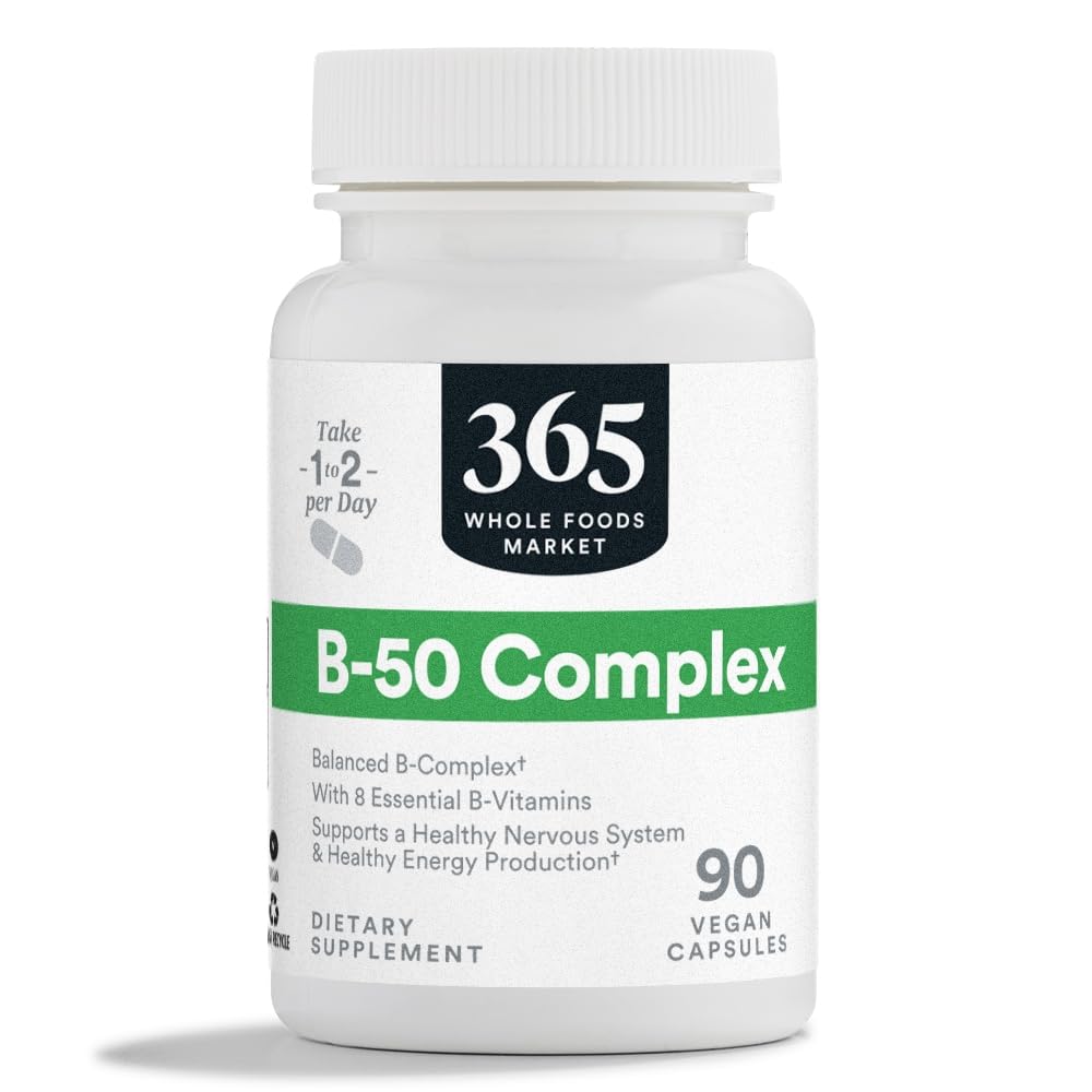 365 par Marché des aliments entiers, Complexe vitamine B-50, Vegan, 90 capsules