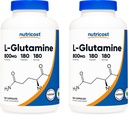 Nutricost L-Glutamine 800mg, 180 gélules (2 flacons)