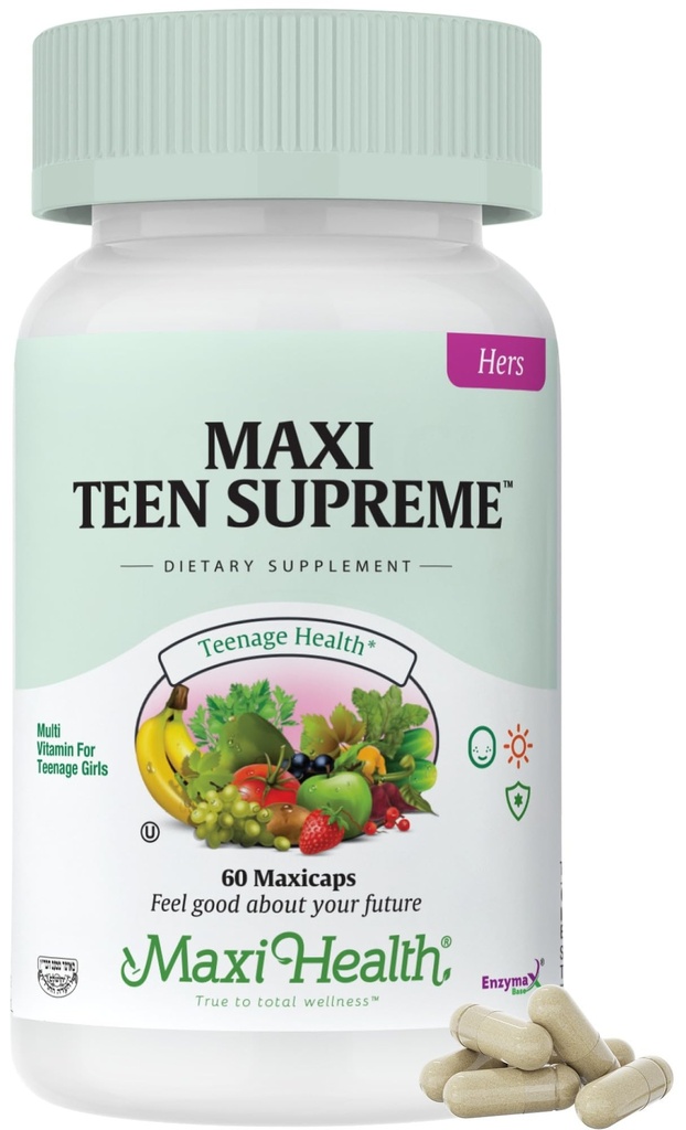Vitamines pour adolescentes 12-17 - Multivitamines pour adolescentes Suprême avec D3, Fer, Calcium, Biotine, Enzymes digestifs – Multivitamines pour adolescentes pour l'énergie, Immune & Mood Support – 60 Compte
