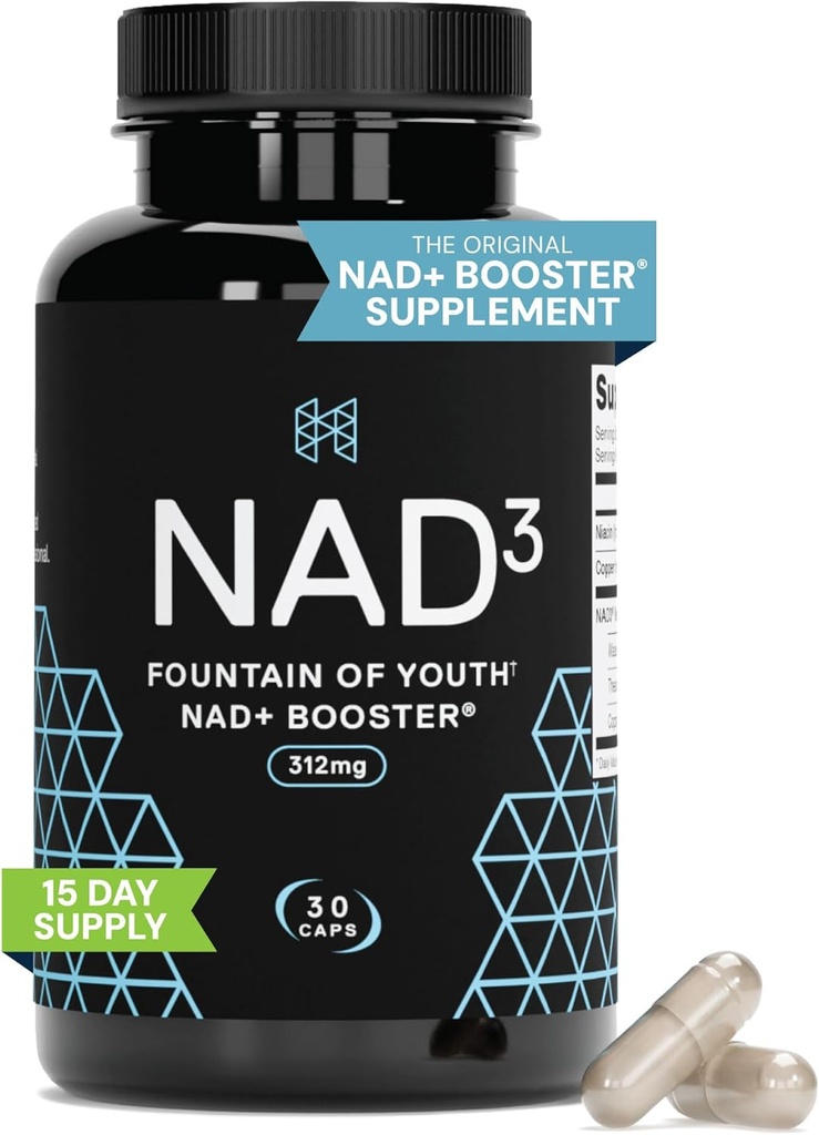 HPN NAD+ Booster – Nicotinamide Riboside Alternative (NAD3) pour les hommes et les femmes Activateur NRF2 antivieillissement, 312 mg par portion – Supplément énergie naturelle pour la longévité et la santé cellulaire, 30 pilules Veggie