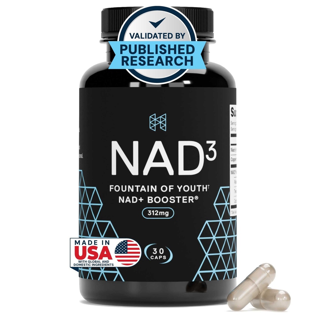 HPN NAD+ Booster – Nicotinamide Riboside Alternative (NAD3) pour les hommes et les femmes Activateur NRF2 antivieillissement, 312 mg par portion – Supplément énergie naturelle pour la longévité et la santé cellulaire, 30 pilules Veggie