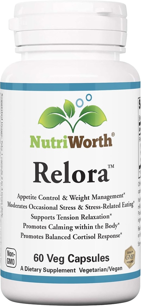 Relora - Supplément Stress & Weight Management. Capsules de légumes 300MG - 60 portions par bouteille.