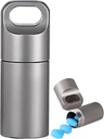 Petit porte-clés,304 En acier inoxydable Portable Pill Case Organizer pour les voyages, Pocket Pill étanche boîte de médecine pour les hommes de Purse (Mini Pill Case), Argent