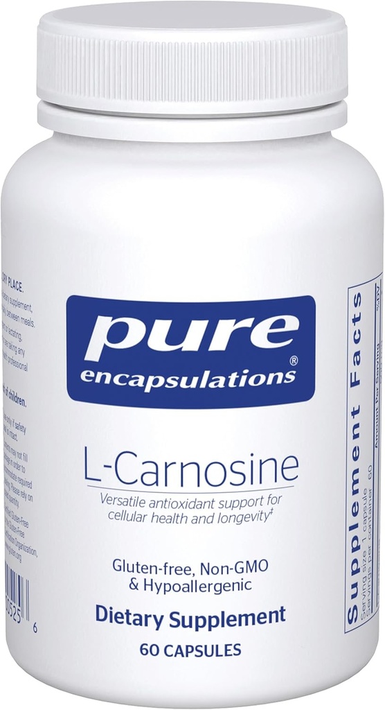 Encapsulations pures Supplément acide amino L-Carnosine pour les articulations, le cerveau, les antioxydants, la santé cardiaque et l'exercice*