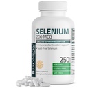 Bronson Sélénium 200 mcg – Complexe acide amino chélaté sans levure - Trace minéral essentiel avec absorption supérieure, 250 capsules végétariennes