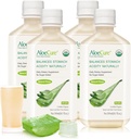 AloeCure USDA Bio Aloe Vera Juice fabriqué dans les 12 heures de la récolte - Pure Aloe Juice supplément digestif naturel pour soutenir la digestion, le système immunitaire et l'acidité équilibrée de l'estomac, 4 x 500ml bouteilles