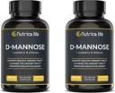 Traitements de l'infection par le trac urinaire D Mannose 1000mg Capsules - D-Mannose et pilules de canneberge avec extrait d'hibiscus - Strength Urinary Tract Health