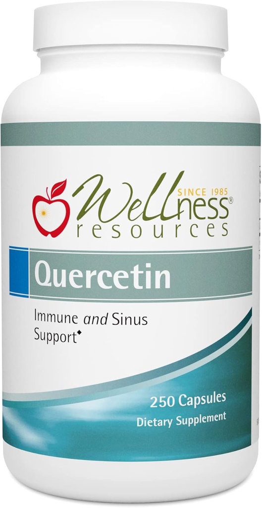 Ressources de bien-être Quercetin - Immune, Sinus et Allergie Soutien 1000mg par service - (250 capsules/125 portions) Vegan, Non-OGM