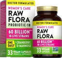 Nature's Truth Raw Flora Probiotics for Women | 60 Billion CFU | 33 Vegan Capsules | with Cranberry & D-Mannose | Vegan & Gluten Free Vitamins
