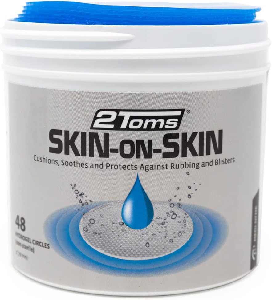 2Toms Skin-On-Skin Hydrogel Circles pour Blisters, Chafing, Stings, Irritations et Soulagement de la douleur cutanée, 48 cercles de 3 pouces