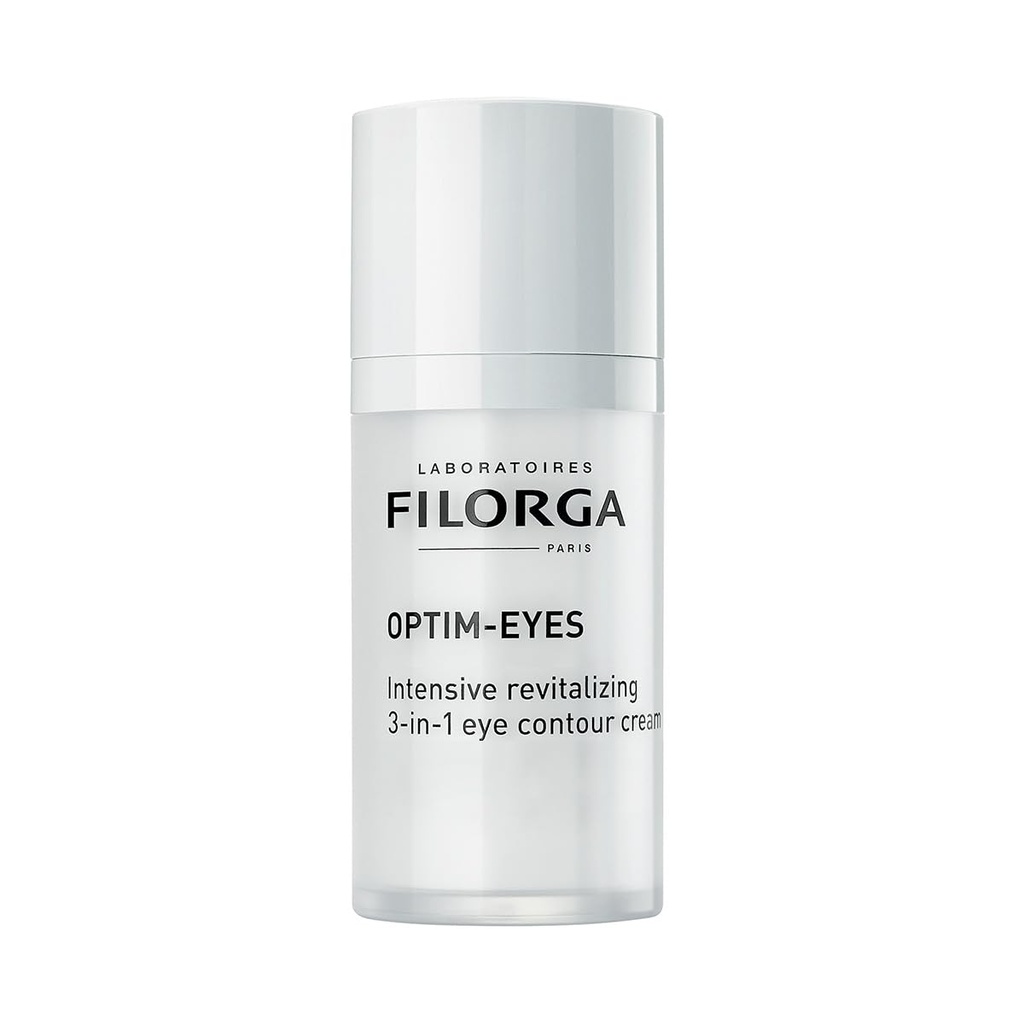 Filorga Crème Oeil Optim-Eyes, Revitalisation 3-en-1 Traitement de la peau pour la réduction rapide des cercles sombres, rides et puffines autour des yeux, 0,5 fl. oz.