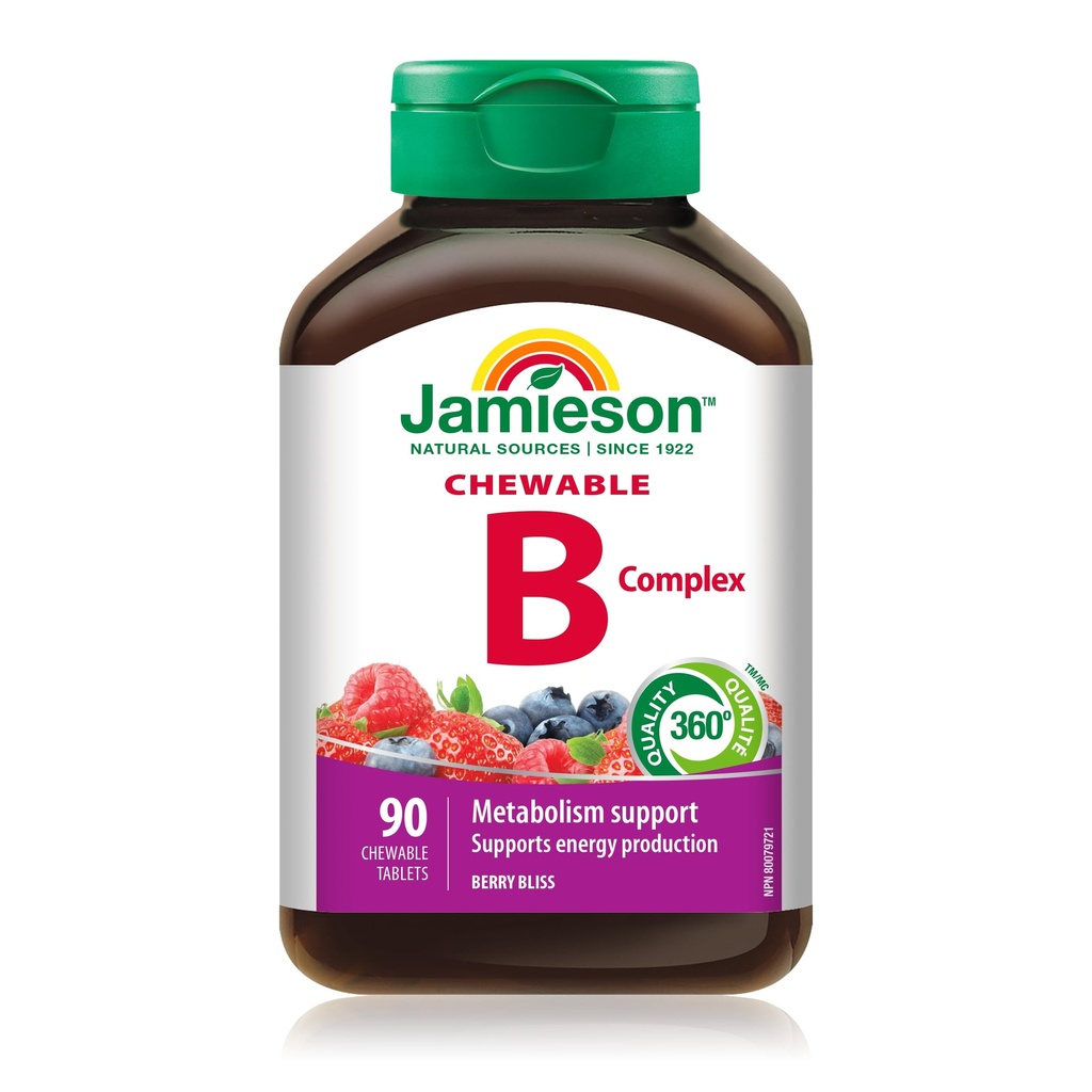 Jamieson Delicious Chewable Formula B Complexe Berry Bliss 90 Comprimés