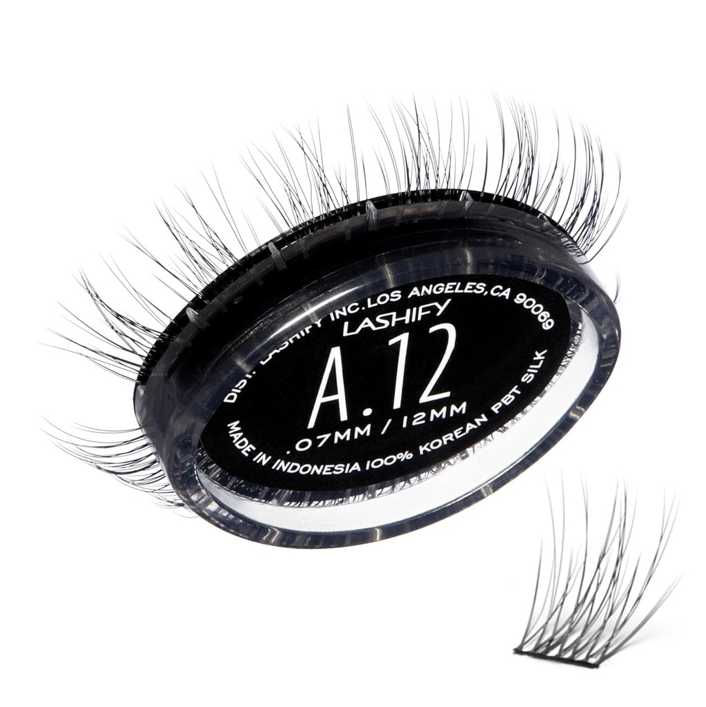 Lashify Amplify 12mm GossamerDIY Extensions de cils Recharge, Noir, Facile Faux cils pour un look naturel