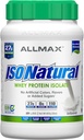 ALLMAX Nutrition ISONATURAL Isolation des protéines de lactosérum, non aromatisée - 2 lb - 27 grammes de protéines par scoop - Zéro gras et sucre - 99% Sans lactose - avec prébiotiques - Pas d'arôme artificiel - 31 portions