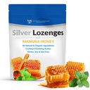 Lozanges d'argent au miel de Manuka biologique et vitamine C - Nano Argent tout naturel 45-50mcg de 60 PPM gouttes minérales d'argent colloïdal pour soutenir le système immunitaire, Soothe, Toux et gorge froide, 24-Lozenges