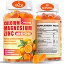Calcium Magnesium Zinc Gummies with D3 &B6 &K2,1000mg Calcium Gummies with 300mg Magnesium Support Immune Energy for Adults and Teens,Sugar Free(120Count)