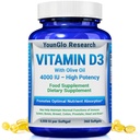 Vitamine D3 4000 UI complément alimentaire pour promouvoir la santé des os et la fonction immunitaire, facile à avaler 360 softgels