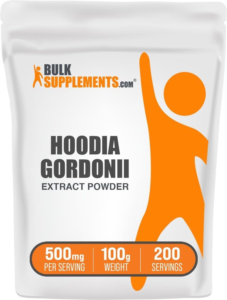 BulkSupplements.com Poudre d'extrait de Hoodia - Supplément de Hoodia, extrait de Hoodia Gordonii - supplément à base de plantes, sans végétalien et sans gluten, 500mg par portion, 100g (3.5 oz) (paquet de 1)