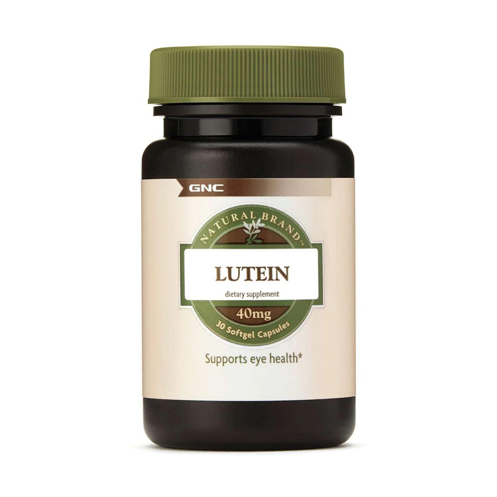 GNC marque naturelle Lutein 40mg, soutient la santé des yeux, 30 Softgels