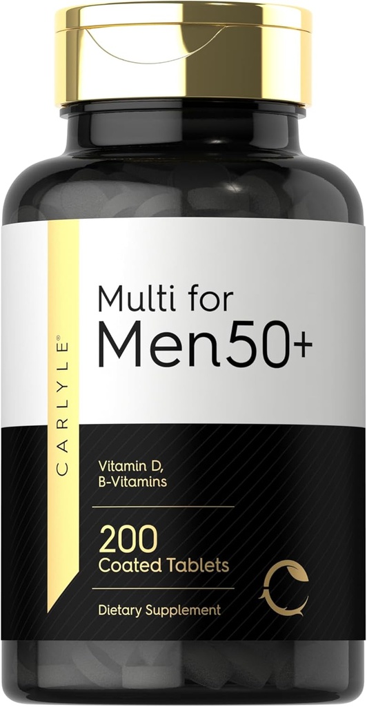 Multivitamine de Carlyle pour les hommes de plus de 50 Plus de 200 Nombre de 200 avec vitamine B, vitamine D, magnésium et zinc Supplément sans gluten