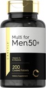 Multivitamine de Carlyle pour les hommes de plus de 50 Plus de 200 Nombre de 200 avec vitamine B, vitamine D, magnésium et zinc Supplément sans gluten