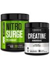 Supplément préentraînement de l'usine Jacked NITROSURGE (blanc arctique) Poudre monohydratée de créatine 150g (non aromatisée) pour la croissance musculaire, la force accrue, l'énergie accrue