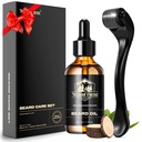Waking Forest Derma Roller 0,25mm & Beard Oil(1oz), Sandalwood Beard Kit, Microneedle Beard Roller avec 540 Titanium, Hydratant Naturel avec Vitamine E Beard Oil pour hommes, Pères Boyfriend Papa
