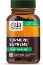 Gaia Herbs Turmeric Supreme Joint Health - Supplément de soutien conjoint - avec Quercetin, poivre noir, boswellie, racine de gingembre, curcuminoïdes, et plus - 60 Phytocapsules liquides (15 jours d'approvisionnement)