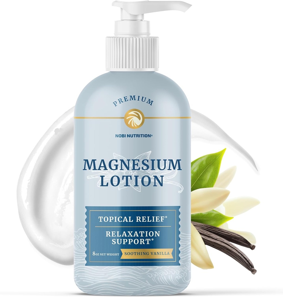 Lotion de magnésium pour soulager les crampes musculaires et la douleur.