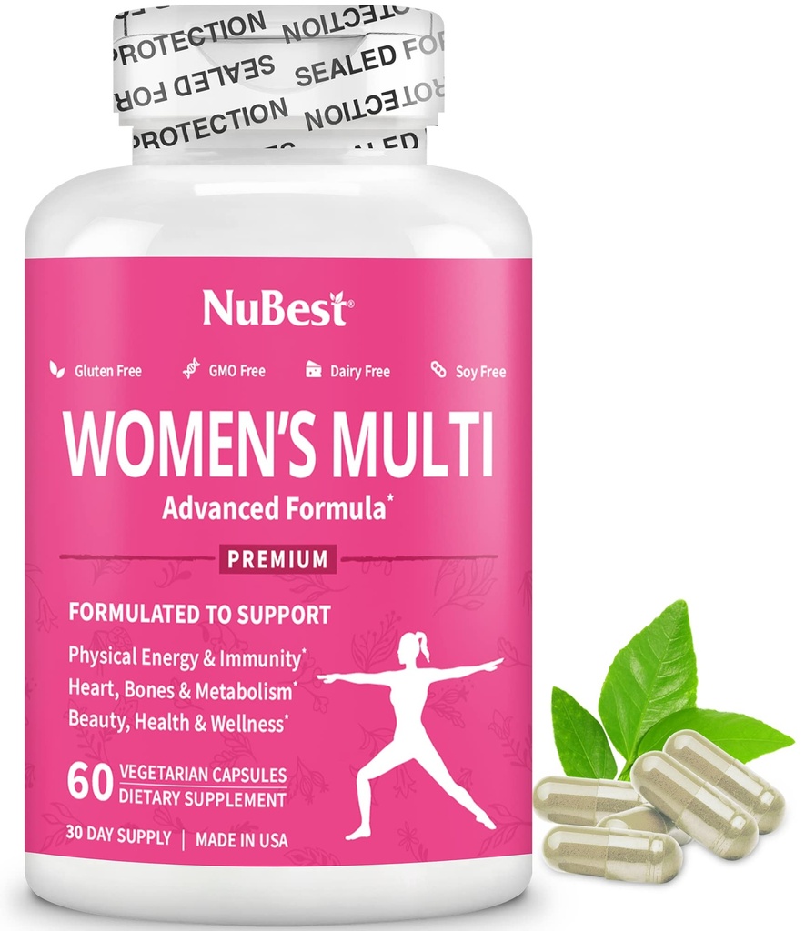 Multivitamine pour femmes avec 39 nutriments clés, vitamines essentielles, minéraux, herbe de chèvre en chaleur, Maca, Yam sauvage, trèfle rouge, canneberge, arginine, supplément à base de plantes