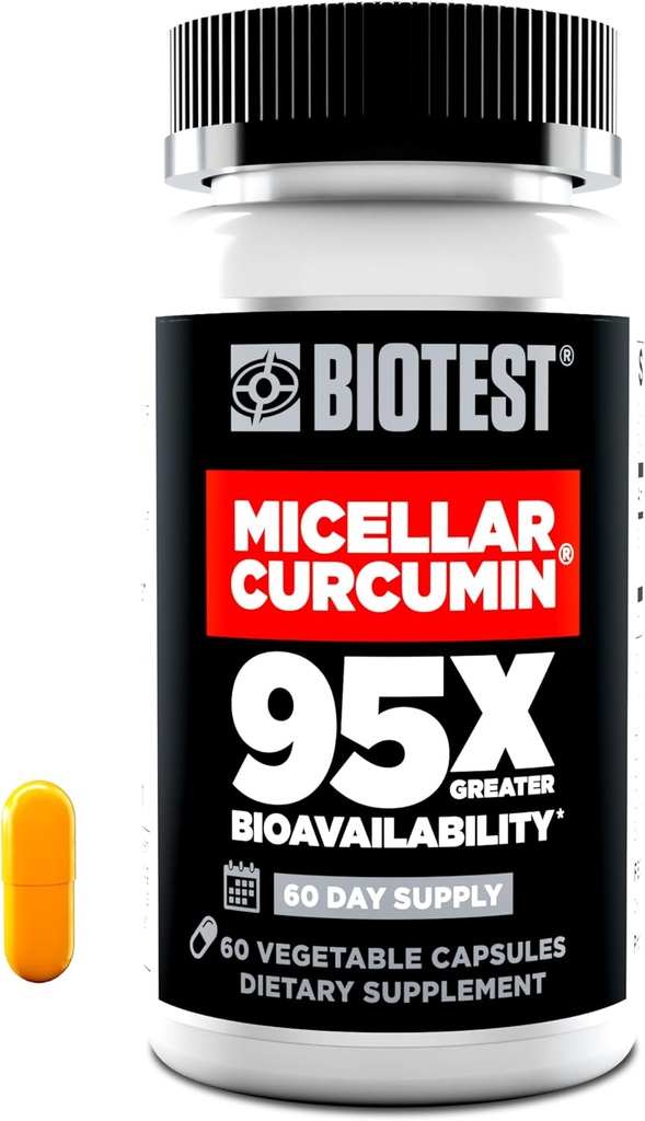 Biotest Micellar Curcumine - 95x Absorption - UCLA Inventé et breveté - 60 capsules
