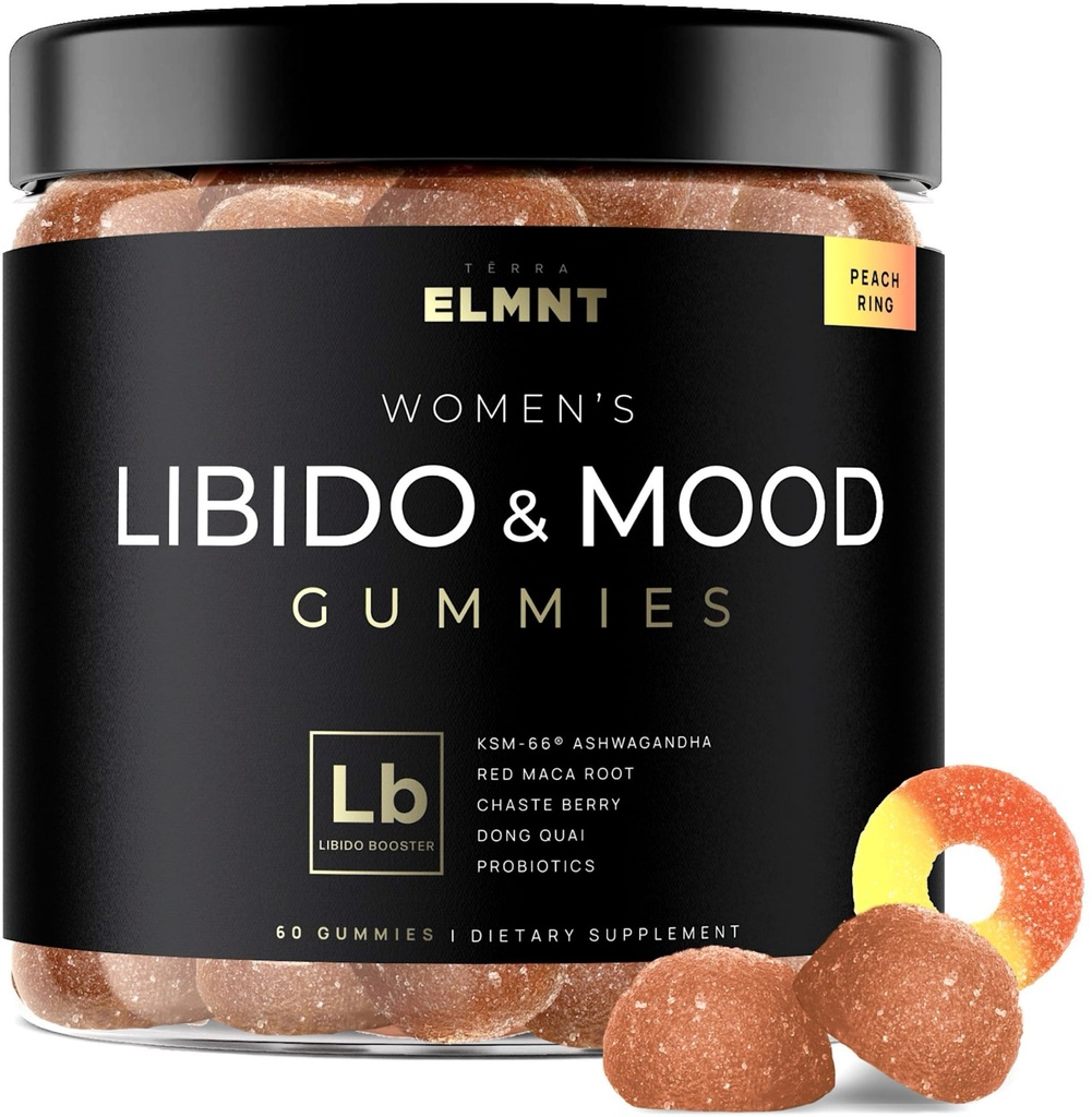 4 050mg Libido Booster pour les femmes KSM-66 Ashwagandha Gummies w. 30x Strength Red Maca Root - plus forte femme Libido Mood Booster + Hormone Balance pour les femmes Cortisol Réducteur et anti-stress Gummy