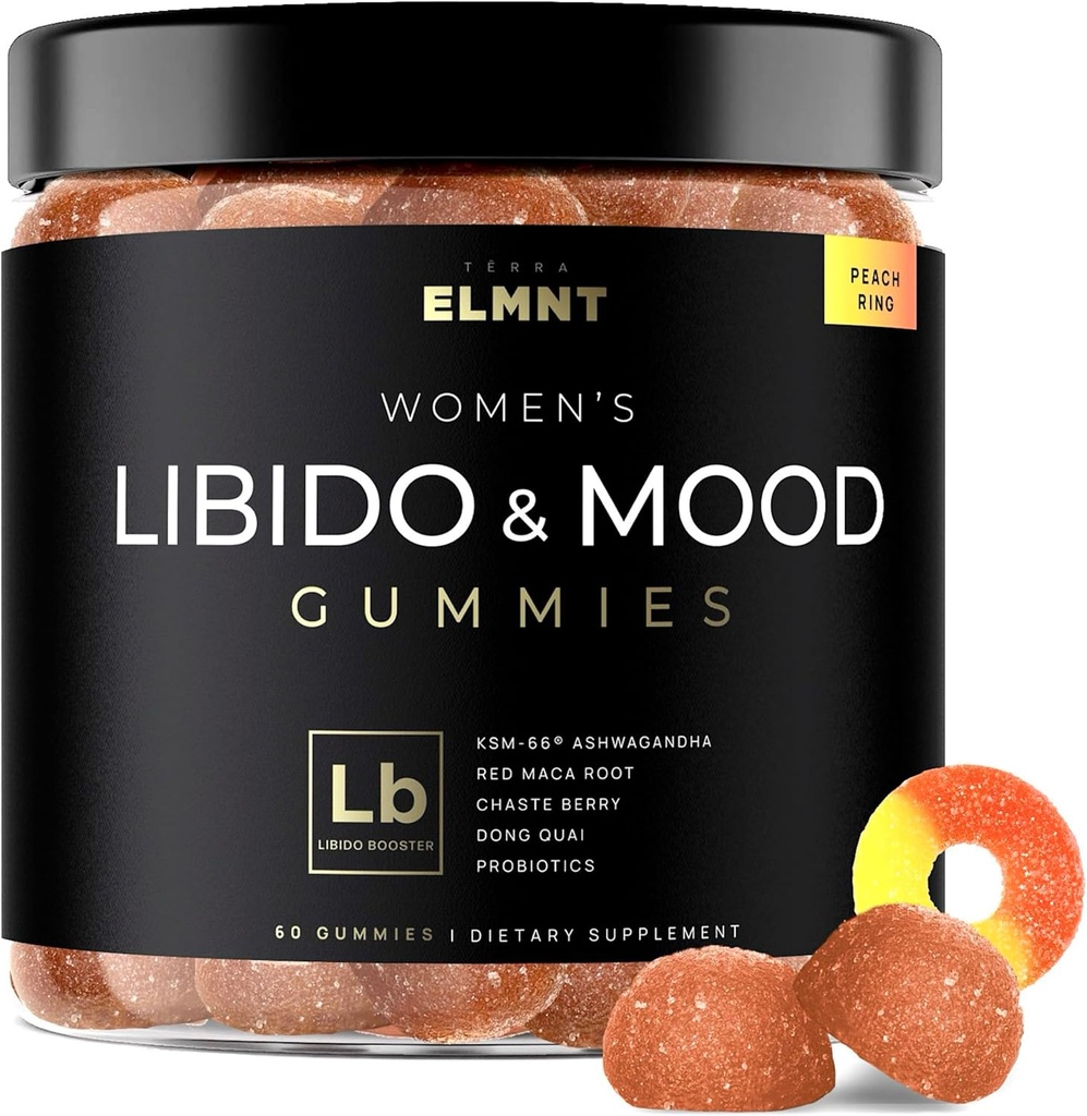 4,050mg Libido Booster for Women KSM-66 Ashwagandha Gummies w. 30x Strength Red Maca Root - Strongest Female Libido Mood Booster + Hormone Balance for Women Cortisol Reducer & Stress Relief Gummy