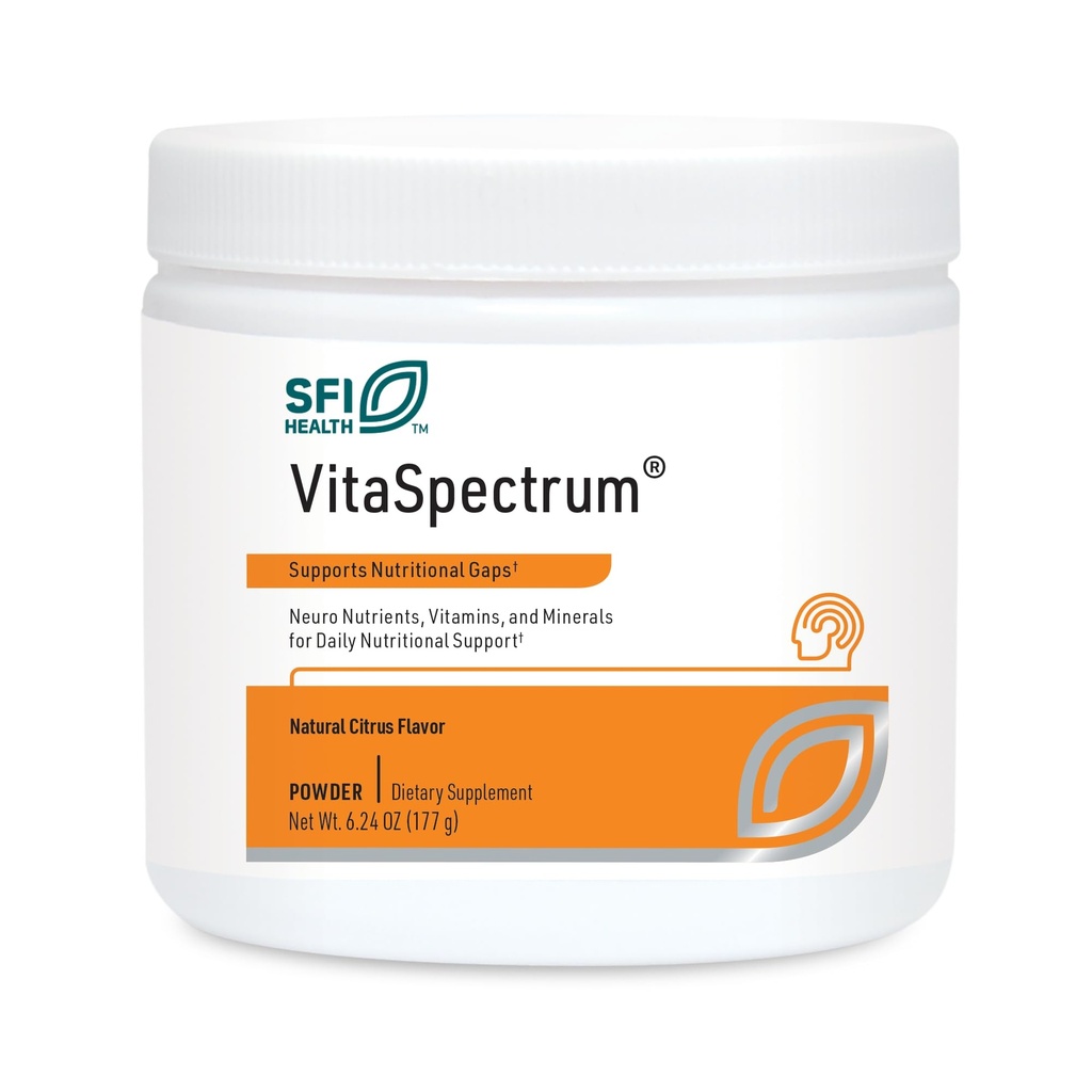 Klaire Labs SFI Health VitaSpectrum Powder for Kids - Multivitamine/minéral quotidien pour enfants avec 23 nutriments essentiels - Citrus Flavor - Pas de cuivre, de fer, de gluten ou de caséine (30 portions, 171 grammes)