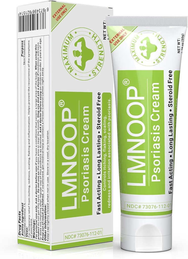 Psoriasis Cream, Maximum Strength Treatment Moisturizing Cream for Psoriasis, Dermatitis, Rash, Anti-Itch, Redness, Flaking, Scaling, Fast Acting Relief for Irritated, Dry Skin