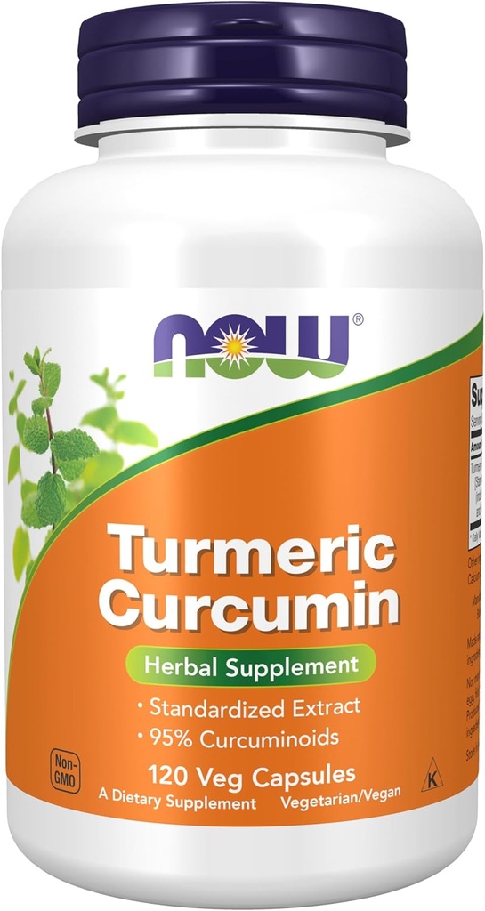 MAINTENANT compléments alimentaires, curcumine curcumine, dérivé de l'extrait de racine curcuma, supplément à base de plantes, 120 capsules de légumes