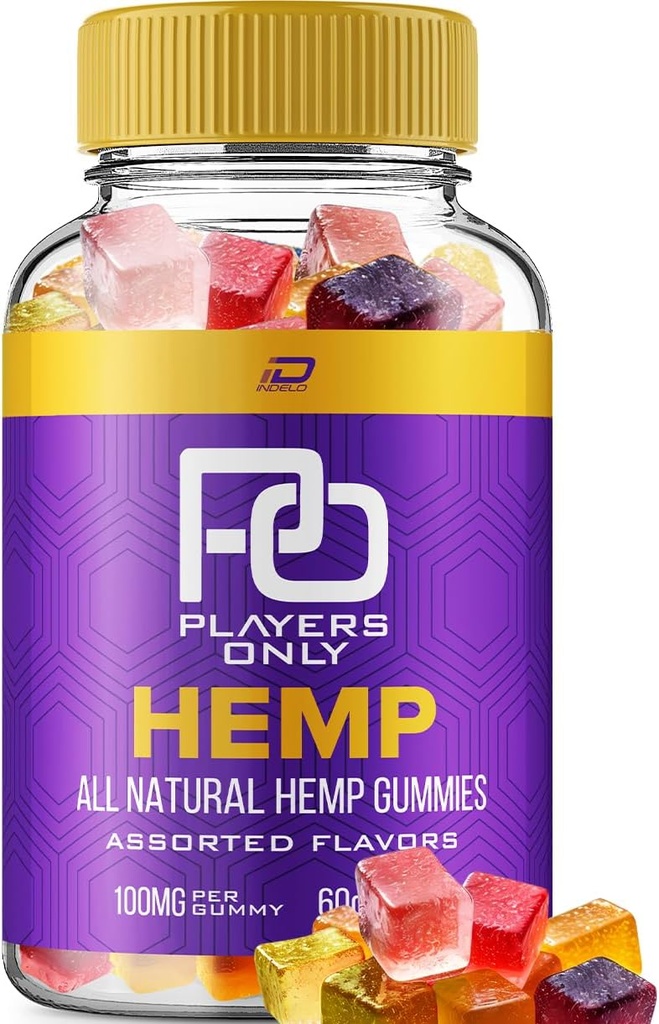 Joueurs seulement Gummies de chanvre - avec des joueurs d'extrait de chanvre Gummies de chanvre seulement Supplément à base de plantes acouphènes, soutien à la santé et au mieux-être, tous les joueurs naturels seulement Gummy (1 Pack - 60 Gummies)