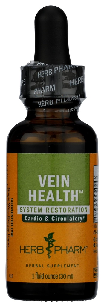 Herb Pharm Vein Health Formule à base de plantes liquides pour le soutien du système cardio-vasculaire et circulatoire, 1 Fl Oz