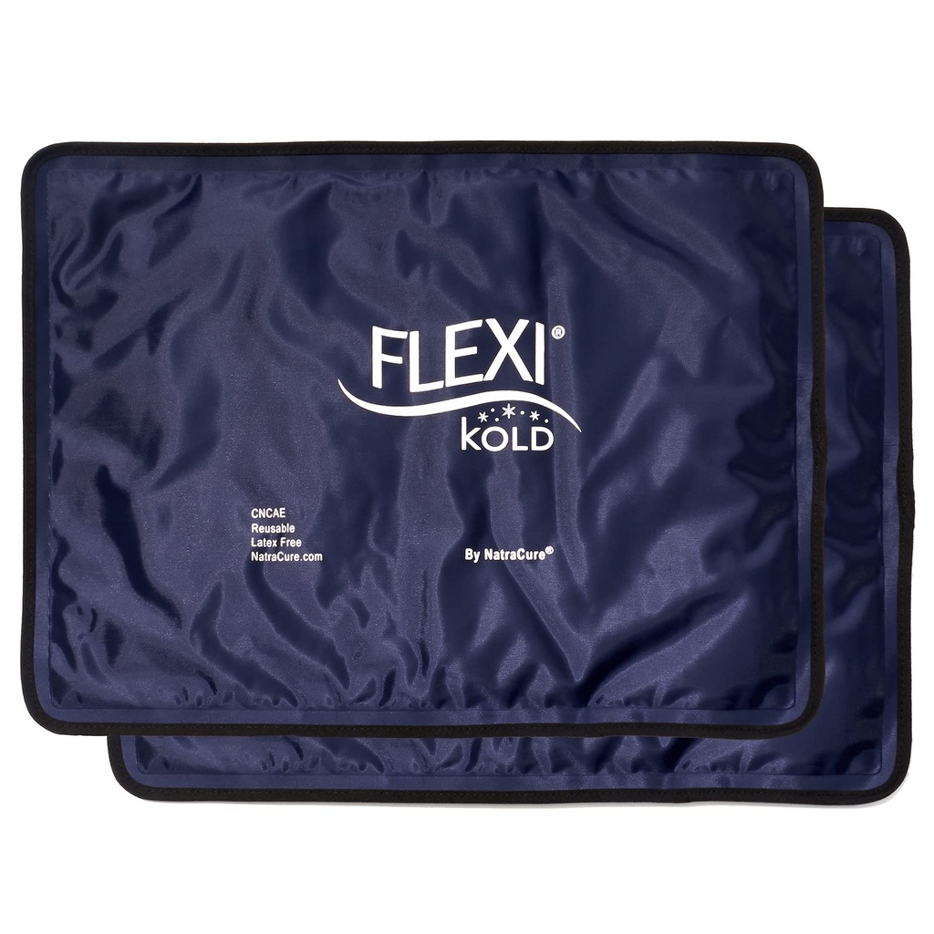 2 packs de gel FlexiKold (Standard Large : 10,5" x 14,5") - Pack froid réutilisable pour blessures, pour soulagement de la douleur au dos, tampon anti-migraine, après chirurgie, postpartum, maux de tête, épaules - 6300-COLD 2PK