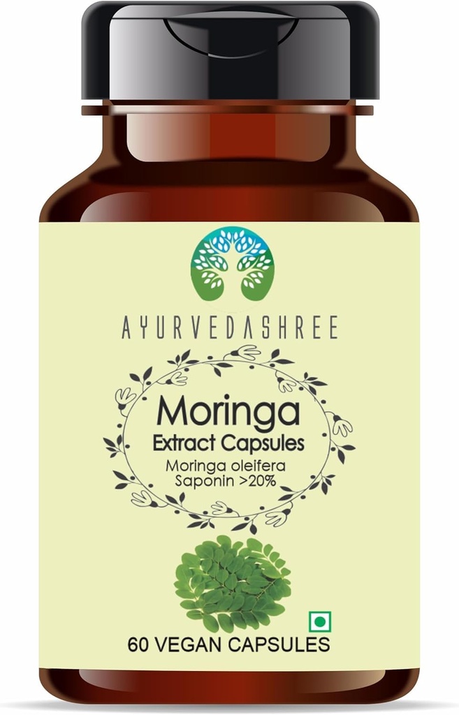 Moringa Extract 500mg - 60 Capsules Végétariennes. Moringa Oleifera.Tous naturels 100% végétalien.