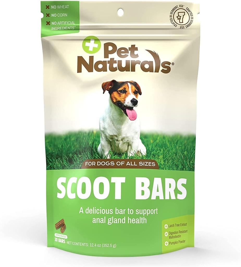 Pet Naturals Barres de scoot pour chiens, Soutien digestif, Arôme de canard 30 compte