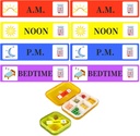 Stickers Médecine 500 Pcs Étiquettes de l'Instruction Médicale - Matin Noon Soirée Médicine Rappel Sticker 2/5 x 1.6 pouce AM NOON PM pour Stickers pour Planificateurs de Cas Pill