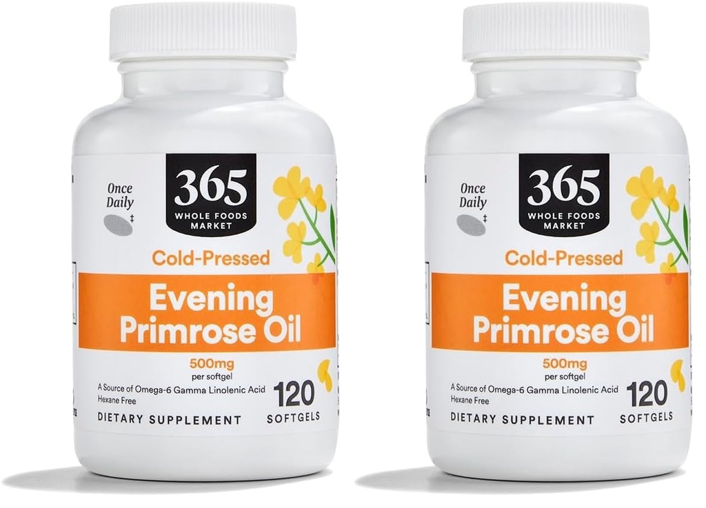 Marché des aliments entiers, huile de Primrose du soir 500Mg, 120 Softgels (paquet de 2)