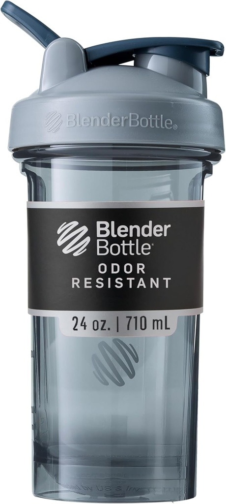 BlenderBottle Shaker Bouteille Pro Série Parfaite pour les shakes protéiques et préentraînement, 24-Ounce, Couleur Gris