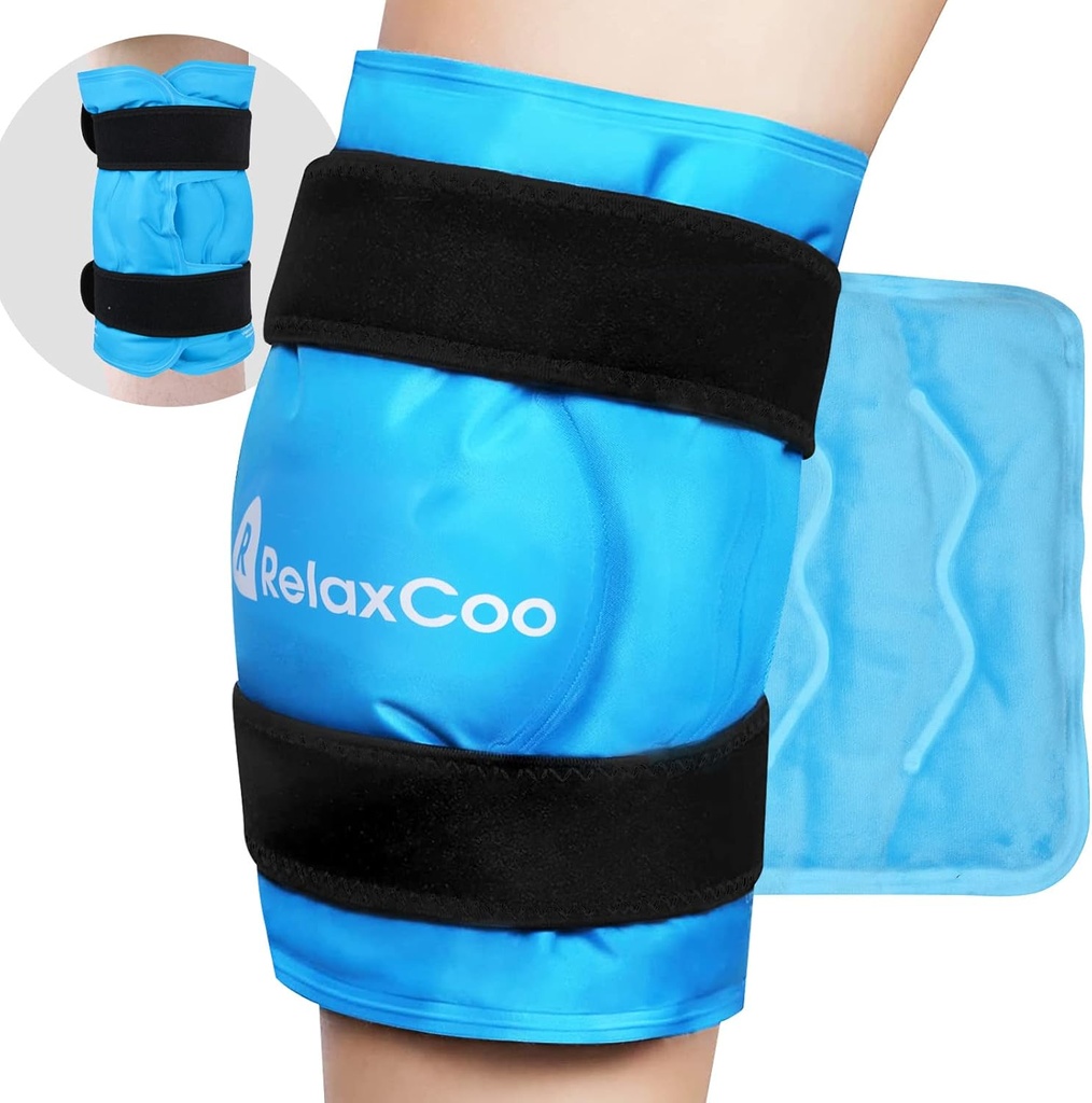 Enveloppe de glaçons XXL, emballage à froid réutilisable pour les blessures au genou et le soulagement de la houle