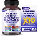 All-in-1 Bilberry Eyebright Astaxanthin Elderberry Resveratrol Supplement - Rich in Antioxidants & Supports Eye Health - Made in The USA -150 Capsules