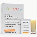 NOVOS Core Longevity Mix, Supplément anti-âge, Powder Packet Orange Flavor - Soutien de la peau, énergie, humeur, sommeil et cognition - 30 portions